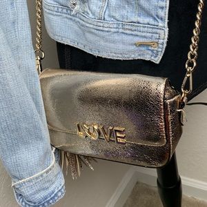 Victoria Secret gold foil mini purse